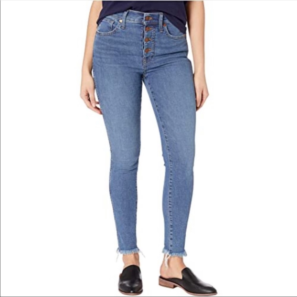 Madewell 10" High-Rise Skinny Jeans in Mackey Wash